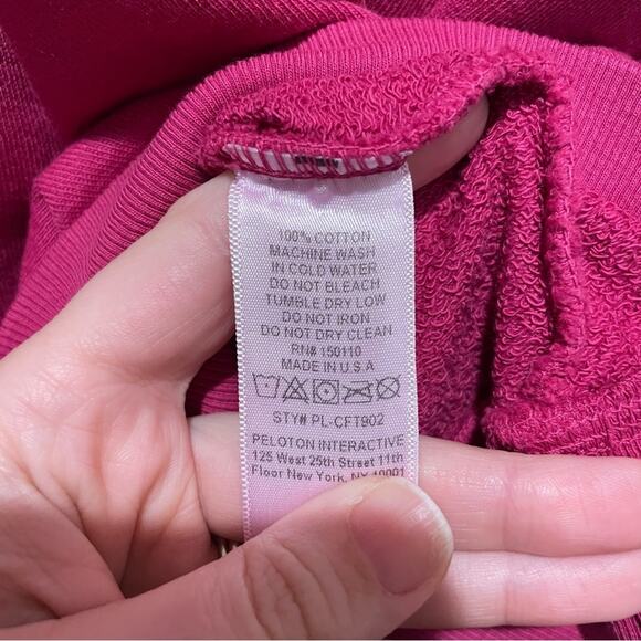 Peloton Everyday Oversized Crewneck Sweatshirt Red Pink Size Small New - Picture 7 of 10